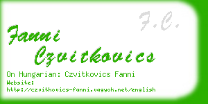 fanni czvitkovics business card